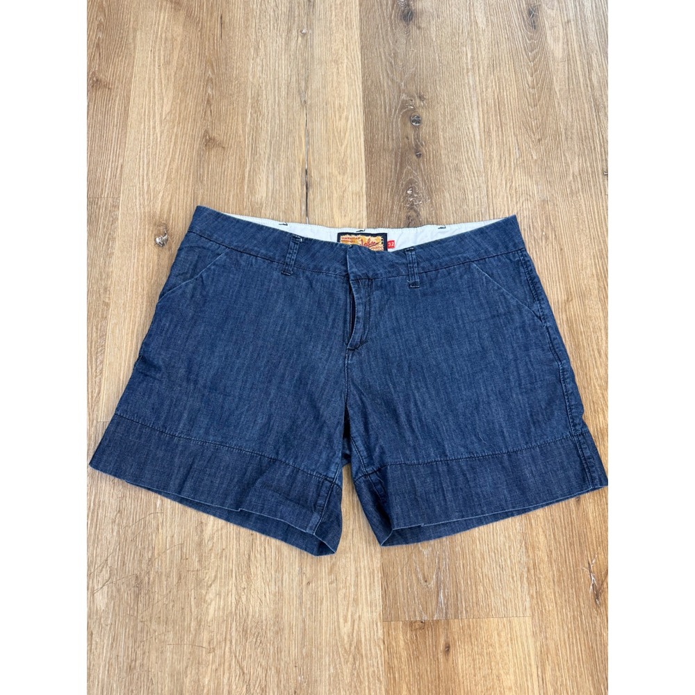 Dear John Dark Wash Denim Shorts Women 32 Blue Cotton Mid Rise Preppy Casual